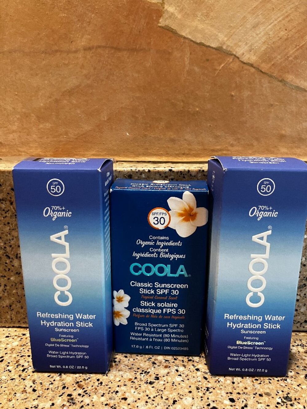 COOLA Set of 2 Refreshing Hydrating Stick SPF 50 and 1 SPF 30!! NIB!